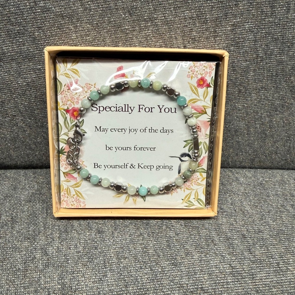 Beaded Bracelet Handmade Gift Green Mixed One Size